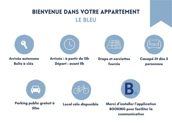 Le Bleu - Lumineux, 1 Chambre, Salle De Bain Moderne Apartamento *