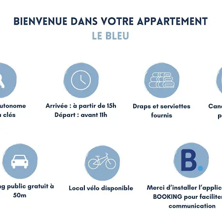 Le Bleu - Lumineux, 1 Chambre, Salle De Bain Moderne Daire *